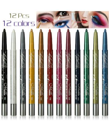 KAIQIKAIXI 12 Color Waterproof Eye and Lip Makeup Pencil Set - Multifunctional Cosmetic Tool - Buy Online on SooperMarket.com