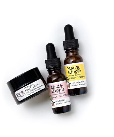 Mad Hippie Skin Brightening Kit - Daily Skincare Routine with Triple C Night Cream, AHA Exfoliating Peel, and Vitamin C Serum - Buy Online on SooperMarket.com