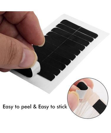 120 Pcs Double Sided Hair Extension Tape Tabs - Black | Replacement Tape for Tape in Hair Extensions - Ideal for Wig Supplies & Hair Salons - Buy Online on SooperMarket.com