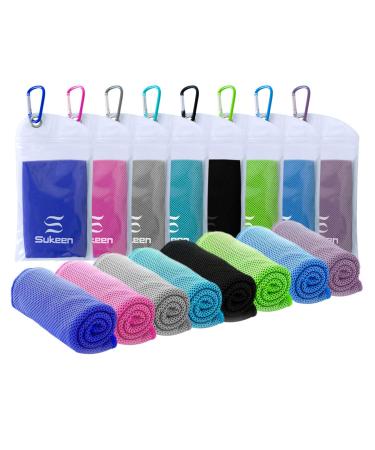Sukeen Cooling Towel Instant Evaporative Cooling,Snap Cooling Towel for Sports,Yoga,Golf,Gym,Neck,Workout and More(40x 12) (8pack Color Mix-1) 8pack Collection