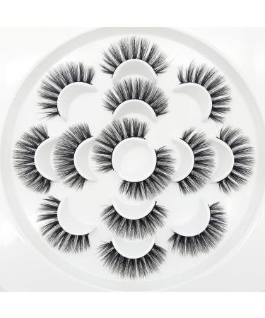 3D Wispies False Eyelashes Dramatic Lashes Bulk Extensions With Volume for Girl/Men Makeup Handmade Soft Eyelash,7PACK 7 Pair (Pack of 1)