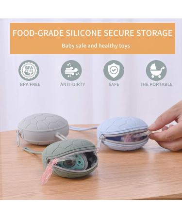Vicdozia Silicone Pacifier Holder Case - Dream Blue | Portable Pacifier Pouch for Diaper Bag, Home, Travel & Outdoor Activities - Buy Online on SooperMarket.com