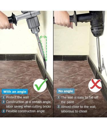 SDS Plus Chisel Tile Chisel Bits - 2PCS 3 Inch Wide & Angled Bent Concrete Tile Removal Chisels for Hammer Drills - Thinset Removal Chisel Bits (3X 6.5 + 3X 10) - Buy Online on SooperMarket.com