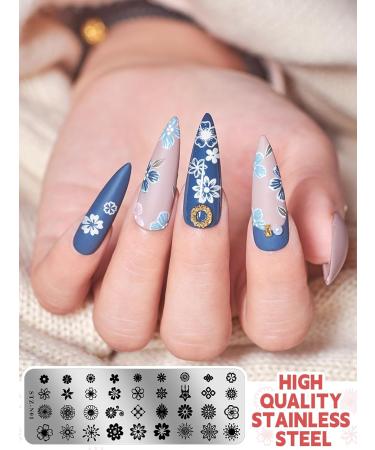 EBANKU 6PCS Nail Stamping Plates Kit with Stamper and Scraper - Flower Animal Patterns for DIY Nail Art - Buy Online on SooperMarket.com