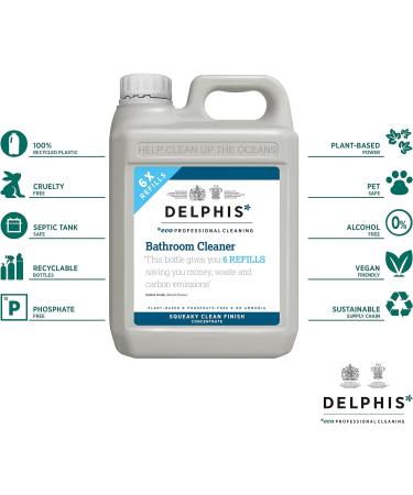 Delphis Eco Bathroom Cleaner - Plant-based Vegan Cleaning Spray | Fragrance-Free | Chlorine and Phosphate-Free | EU Ecolabel Accredited | 2L Unscented - Buy Online on SooperMarket.com