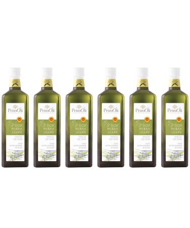 Primoli cold -pressed olive oil D.O.P.Riviera Ligure from northern Italy slightly fruity ideal for fish seafood and to prepare delicaters Sa?en 6x500 ml D.O.P.Riviera Ligure 500 ml (6 -pack)