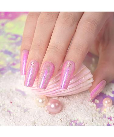 Mermaid Effect Pearl Glitter Gel Polish - Reflective Sparkle Shiny Clear Pastel Nail Gel - 7.5ml - UV/LED Lamp Cure - Nail Art Manicure - Buy Online on SooperMarket.com