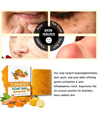 Turmeric Kojic Acid Soap Turmeric Soap Nature Turmeric Soap Dark Spot Corrector Pure Turmeric Handmade Soap Bar For Face & Body Moisturizing Erase Fine Lines Friendly Vegan&Cruelty Free - Buy Online on SooperMarket.com