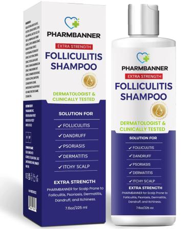 Antifungal Shampoo for Folliculitis & Seborrheic Dermatitis: Scalp Psoriasis Relief Itchy Scalp & Anti-Dandruff Treatment - Clarifying Formula with Salicylic Acid & Tea Tree Oil 7.8 floz