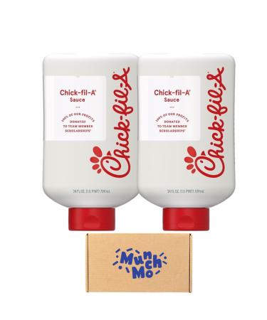 Chick Fil A Original Sauce 24Oz Squeeze Bottles 2 Packs - Resealable Squeezable Containers With MunchMo Power Clip