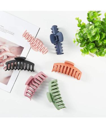 SYGY 6PCS Large Hair Claw Clips for Women - Nonslip Matte Strong Hold Banana Clips for Thick/Thin Hair - Fashion Jumbo Jaw Clips in 6 Colors - Buy Online on SooperMarket.com