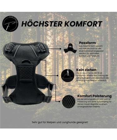 Reflective Dog Harness for Small & Medium Dogs - Nylon Breathable Mesh - Ideal for Training Puppies - Size M (Black) - Buy Online on SooperMarket.com