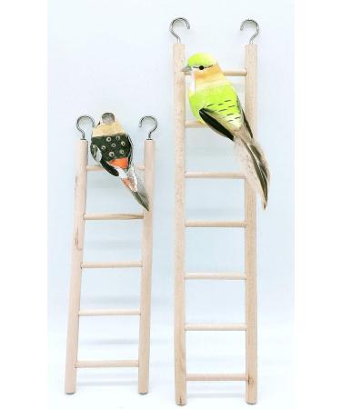 Wooden Bird Parrot Cage Climbing Ladder Toy - 2pcs (5 Step & 7 Step) - Buy Online on SooperMarket.com