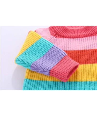 Mud Kingdom Baby Girl Rainbow Stripe Sweater Pullover Pink 12-18 Months - Buy Online on SooperMarket.com