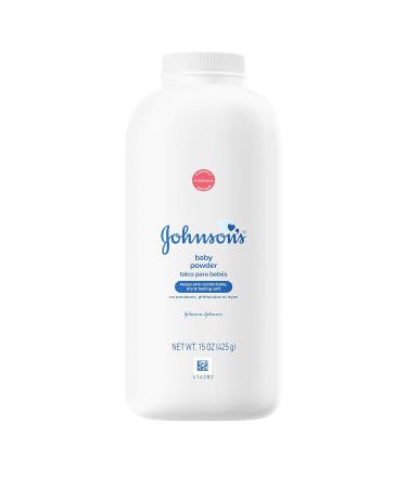 Johnson's Baby Powder for Delicate Skin, Hypoallergenic and Free of Parabens, Phthalates, and Dyes for Baby Skin Care, 15 oz