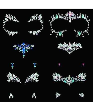Self-Adhesive Rhinestone Face Gems Set - 6 Sets + 15 Colors 900pcs Face Jewels for Makeup, Music Festivals - Women, Men, Kids - Buy Online on SooperMarket.com