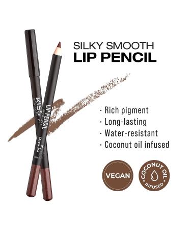 kiss new york Professional Slim Lip Pencil in Cappuccino - Creamy, Long-Lasting Lip Liner for Natural, Water-Resistant Lip Makeup - Buy Online on SooperMarket.com