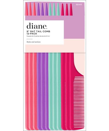Diane SE443 Rat Tail Combs - 12 Pack Assorted