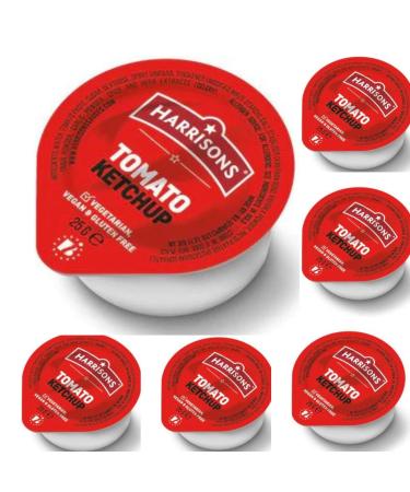 Harrison Tomato Ketchup Sauce Dip Pack of 50 Tomato Ketchup Dip 25g Each Vegan Friendly Gluten Free with No Soya Dairy and Artificial Color or Flavor Made in UK