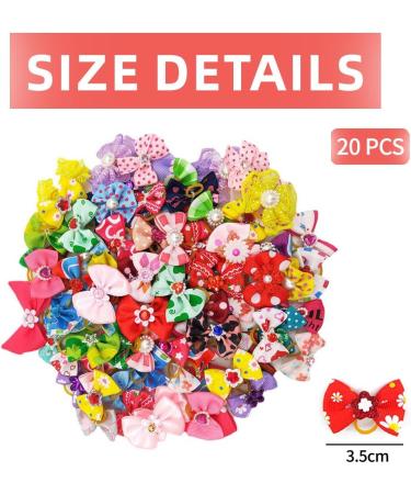 Leeq Dog Hair Grinding Accessories - Pet Bowknot Hair Rope with Rubber Band for Long-Haired Dogs & Cats - 20 Random Color Packs - Buy Online on SooperMarket.com