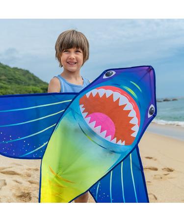 Nuoada Shark Kite for Kids and Adults - Easy-to-Fly Beginner Kite with Long Tail for Outdoor Beach Fun - Includes 270ft Kite Line and Bag - Buy Online on SooperMarket.com