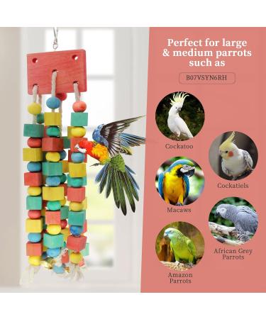 MQUPIN Bird Chewing Toy for Small Parrots - Multicolored Wooden Blocks - Ideal for Cockatiels & African Greys (S-20 inch) - Buy Online on SooperMarket.com