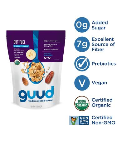 GUUD Fuel Pack Muesli Cereal Variety Pack - 12 Oz (6 Pack) | Athlete Fuel, Brain Fuel, Gut Fuel - Vegan, Non-GMO, Kosher - Buy Online on SooperMarket.com