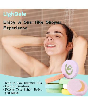 LighSele Shower Steamers - 8 Aromatherapy Bombs with Essential Oils for Women | Stress Relief Gift | Home Spa Christmas Gifts - 8 Count - Buy Online on SooperMarket.com