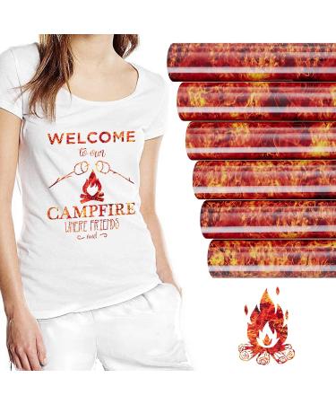 Tintnut Flame HTV 12x10 inch 6 Sheet Winter Fire Heat Transfer Vinyl for DIY T-Shirts - Buy Online on SooperMarket.com