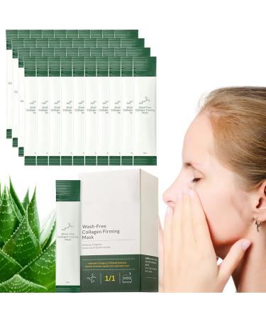 40PCs Wash Free Collagen Firming Mask Collages Protein Firming Face Care Moisturising Mask Collages Firming Mask Hydrating Anti-Aging Face Mask Wash-Free Sleeping Hydrating Mask Deep Clean Pore 3 ML (1 Series Pack)