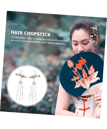 Gogogmee 1 Pair Butterfly Hair Clip Chinese Hair Sticks Japanese Vintage Hairpin Shell Hair Accessories Qipao Hair Barrettes Pearl Hair Clips Antique Tassel Hair Barrette Hair Pin Metal - Buy Online on SooperMarket.com