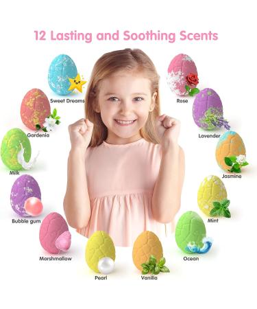 Unicorn Bath Bombs for Girls Kids with Surprise Jewelry Toys Inside - 12+1 Pack | Mermaid Necklace and Dino Egg Bubble Bath Bombs for Princess Girls - Buy Online on SooperMarket.com
