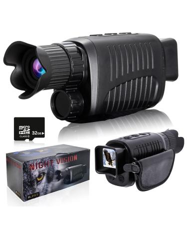 VELLEE Digital Night Vision Monocular for 100% Darkness, 1080p Full HD Photo & Video Night Vision Goggles Portable Infrared Night Vision for Day & Night Hunting, Camping, Surveillance with 32GB Card