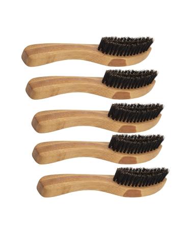 5-Piece Wooden Beard Brush Set for Men | Stiff Bristles & Durable Handle | Gentle Barber Shaving Brushes - Buy Online on SooperMarket.com