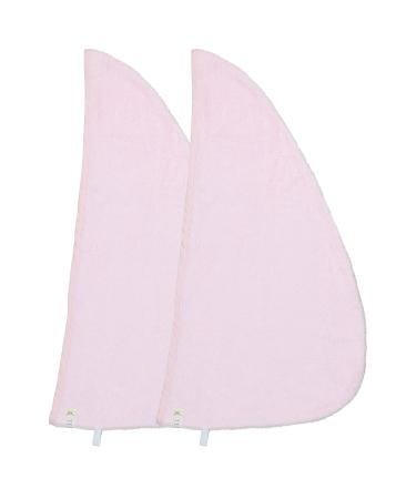Women's Bamboo Towel - Hair Drying Towel - Cotton Towel Hair Wrap One Size Barely Pink/Rose Red 2 Pk