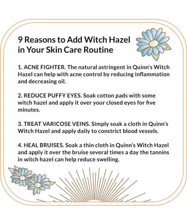 Quinns Alcohol-Free Witch Hazel with Aloe Vera 16oz - Unscented | Natural Skin Toner - Buy Online on SooperMarket.com