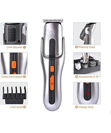 GeRRiT 5 in 1 Men's Grooming Kit Professional Beard Trimmer Rechargeable Hair Clippers & Waterproof Mustache/Nose Trimmer for Men | Ideal Gift for Fathers & Boyfriends - Buy Online on SooperMarket.com