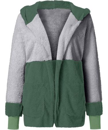 Winter Fuzzy Fleece Hooded Cardigan for Women - Green, X-Large - Buy Online on SooperMarket.com