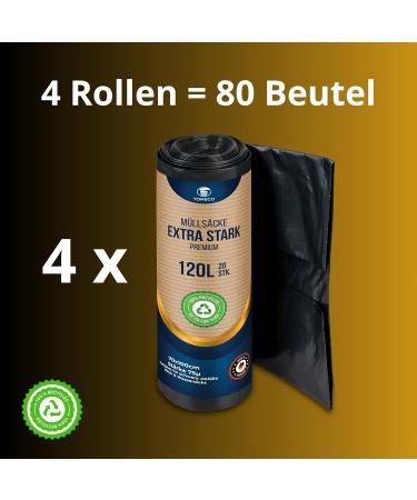 Buy Professional 120L Extra Strong Garbage Bags - 100% Recycled 75 - Best Prices Online! (20 to 600 Sacks) - Buy Online on SooperMarket.com