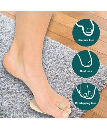6 Piece Hammer Toe Straightener Set - Toe Splint for Crooked, Overlapping Toes & Corn Removers - Khaki, One Size - Buy Online on SooperMarket.com