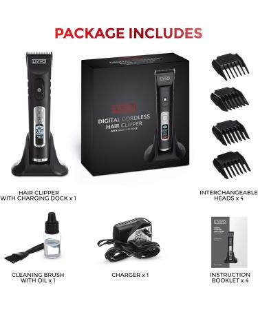 LIVIVO Digital Hair Clipper and Beard Trimmer Wireless Grooming Set with Extra Sharp Long Lasting Blades and Multiple Trimmer Attachments - Buy Online on SooperMarket.com