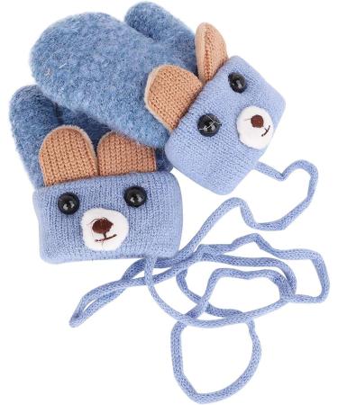 AIDIER Baby Winter Mittens | Knitted Gloves with Fleece Lining | Blue | 0-3 Years - Buy Online on SooperMarket.com