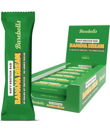 Barebells Protein Bars | 16g protein low carb chocolate bars | after workout low calorie snacks 12 x 55g (Soft Bars Banana Dream)