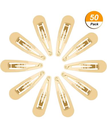 50 Pack Snap Hair Clips Hair Barrettes for Kids Girls and Women 50 mm (Gold) - Buy Online on SooperMarket.com