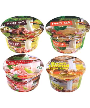 Mama Instant Noodle Cup Rice Vermicelli Pho Bo Bowl and Rice Porridge Jok Cup (Case of 20) Self Customised Assorted Flavours - Buy Online on SooperMarket.com