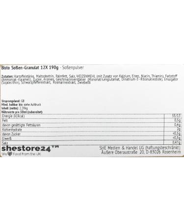 Bisto Sauce Granules 12X 190G - Authentic UK Import | Shop Now at Shestore24 - Buy Online on SooperMarket.com