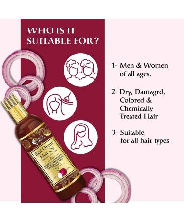 Oriental Botanics Red Onion Hair Oil with Comb Applicator 200ml - With 30 Oils & Extracts for Stronger Growth Control Hair Fall - Buy Online on SooperMarket.com