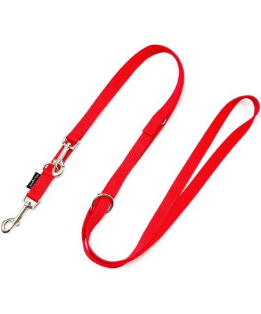 Adjustable Dog Leash Double Leash for Large Dogs - 2m 2.40m 2.80m 3.50m 5m | Heavy-Duty 20mm/25mm | Red 2.00m - Buy Online on SooperMarket.com