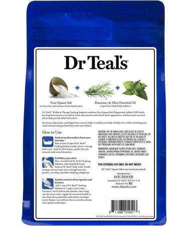 Dr. Teal's Epsom Salt Bath Soak Variety Gift Set - Relaxing Eucalyptus & Spearmint, Revitalizing Rosemary & Mint - 2 Pack (3lbs Each) for Stress Relief & Wellness Therapy - Buy Online on SooperMarket.com