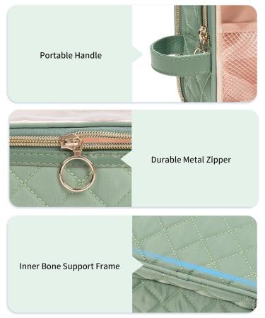 CUBETASTIC Makeup Bag  Portable Small Cosmetic with Handle Cute Clear Pouch with Makeup Brush - Green - Buy Online on SooperMarket.com